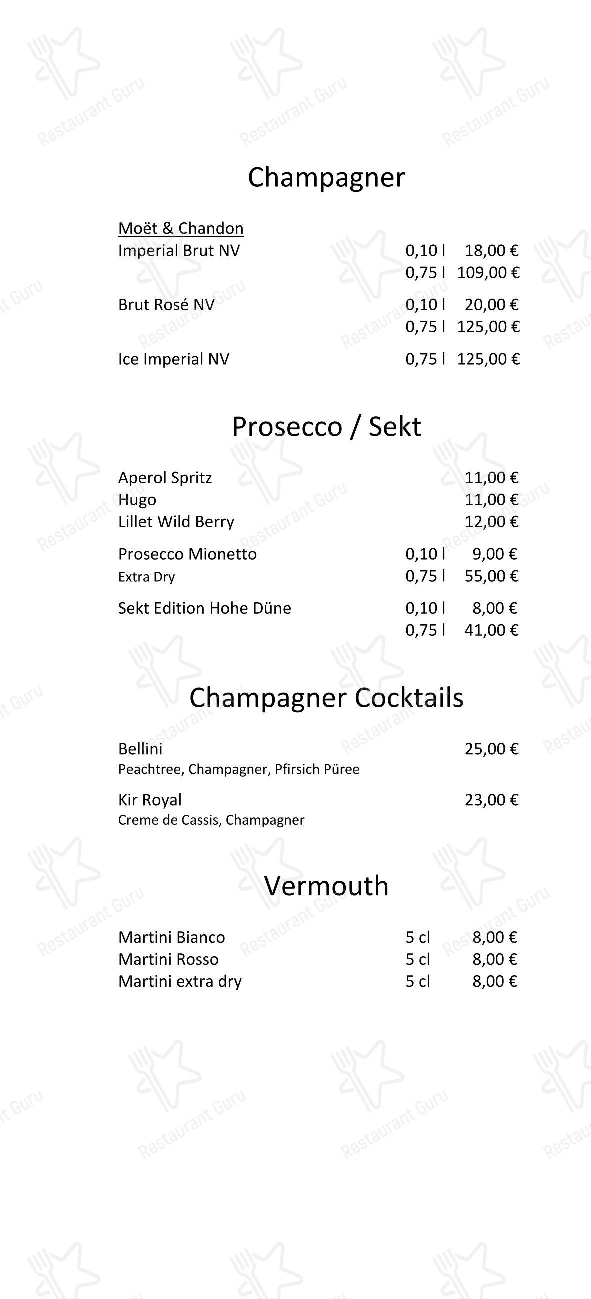 Меню паба и бара Kamin Bar - Меню