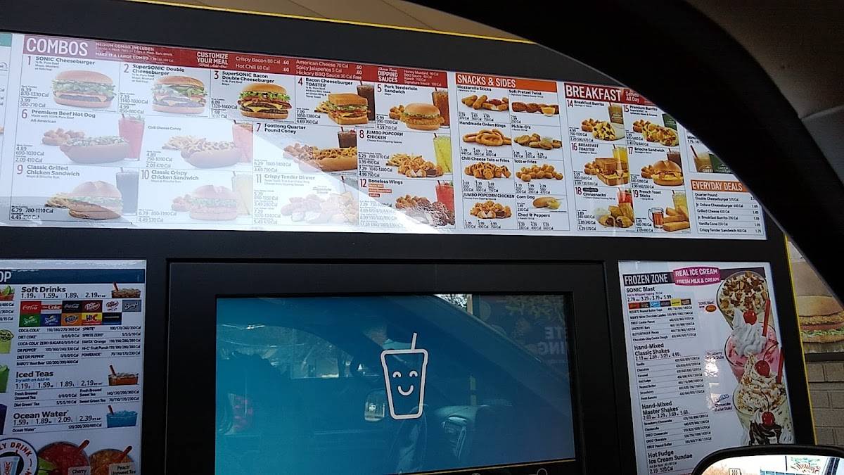 Sonic Drive-In меню