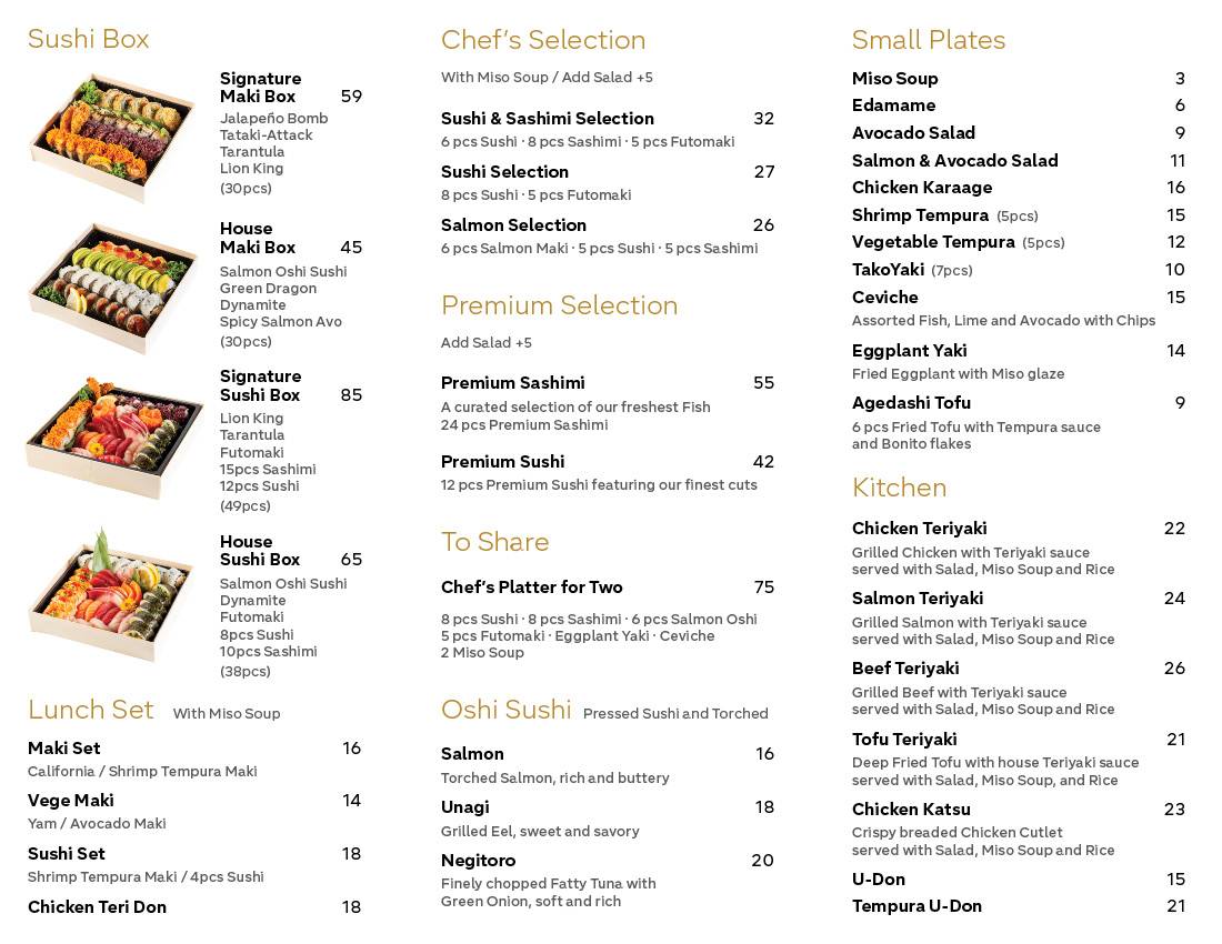 Kin Sushi - North York меню