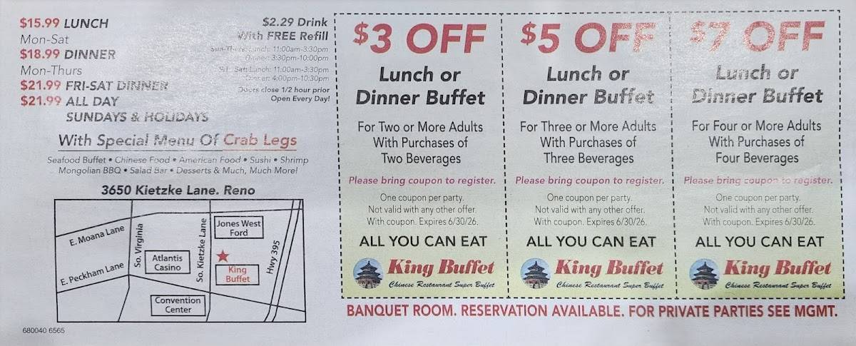 King Buffet меню