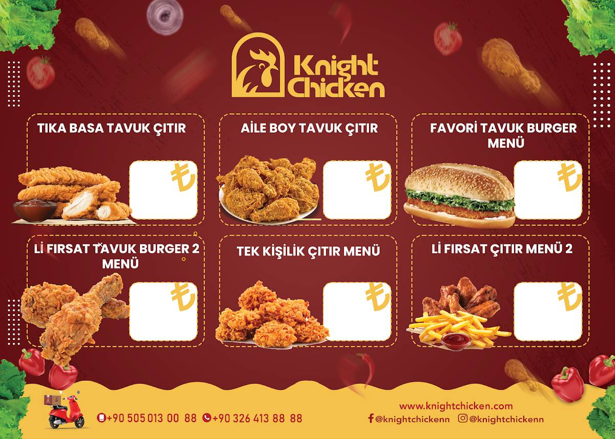 Knight chicken меню