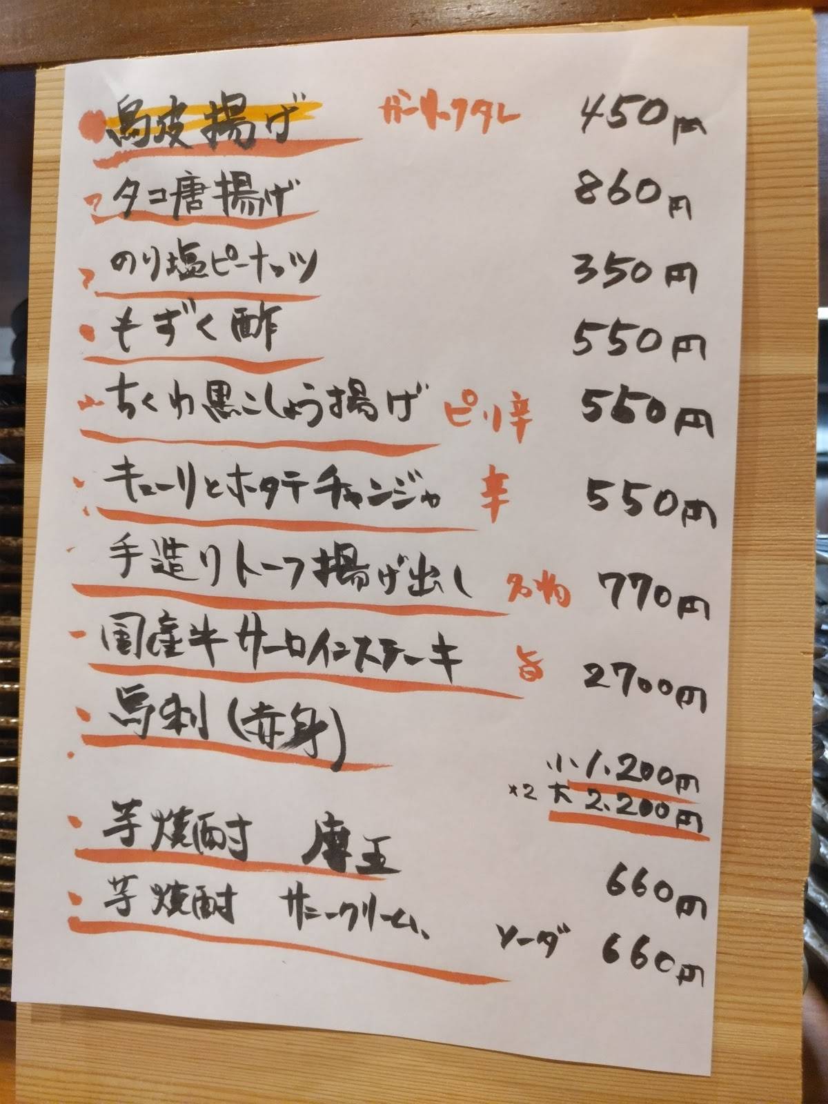 Koa Izakaia Ueda меню