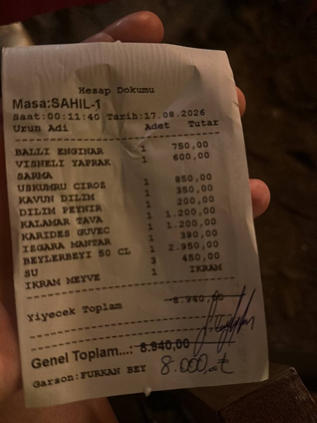 Kumluk Big Balık Datça Restaurant меню