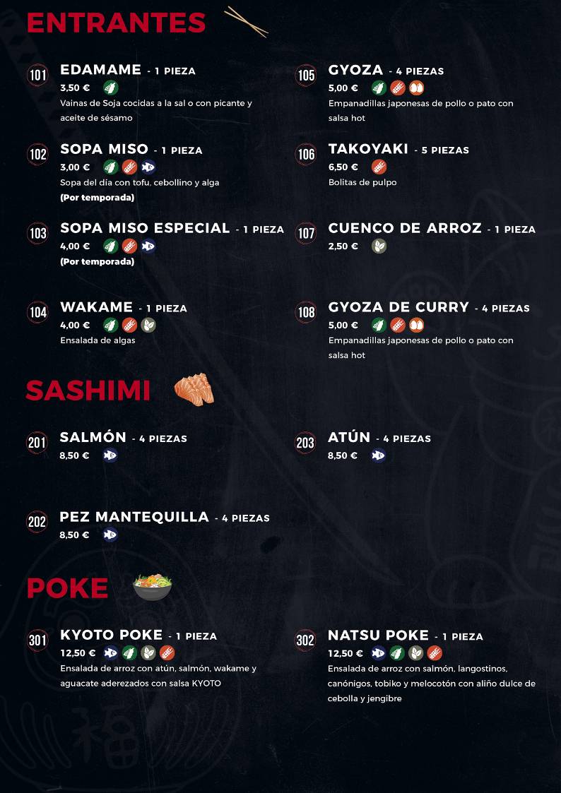Kyoto Sushi Rota меню