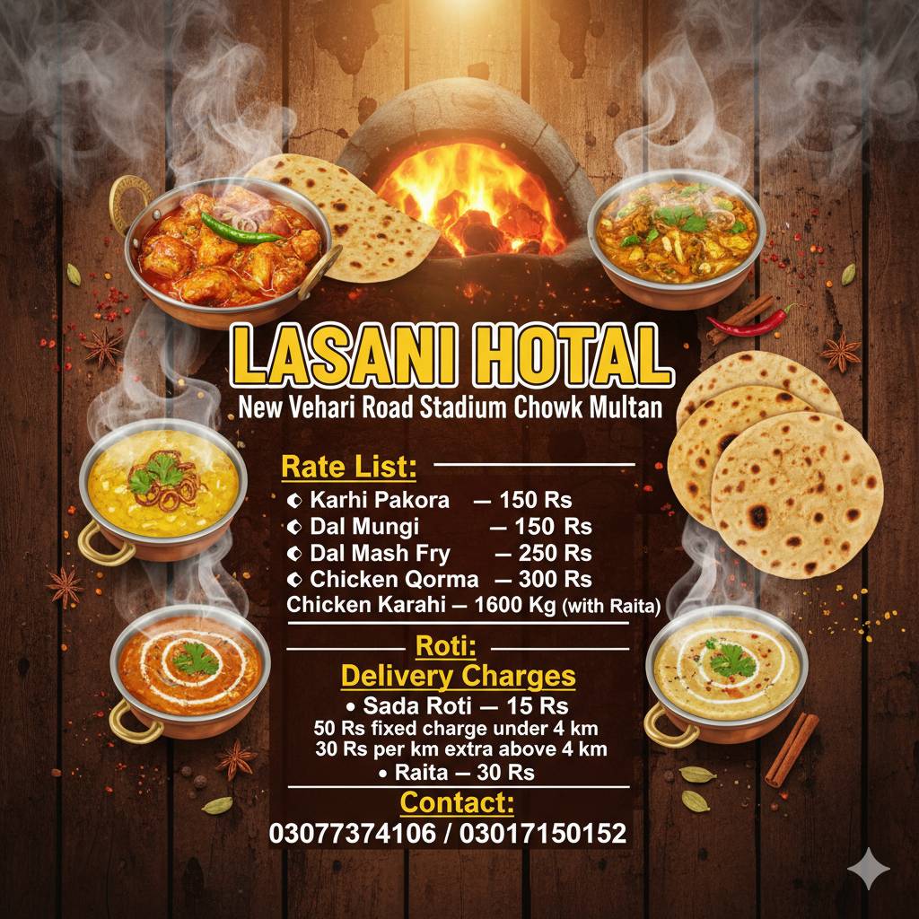 LASANI HOTAL меню
