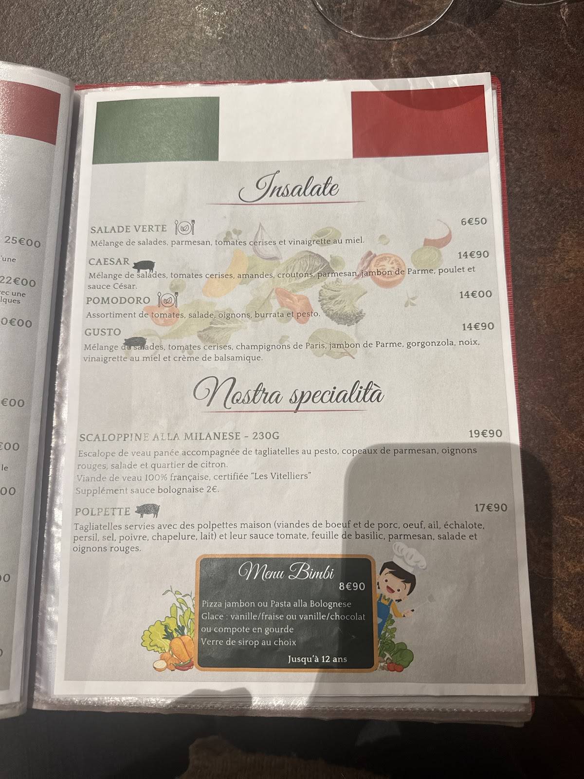 L'Amici меню