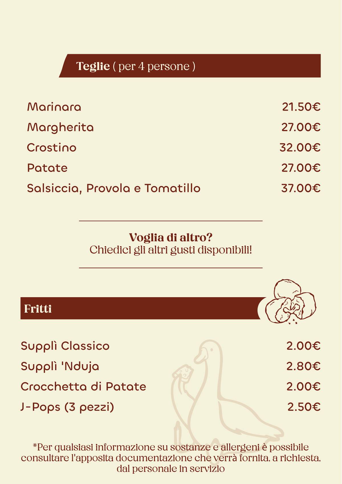 L'Oca Grassa меню