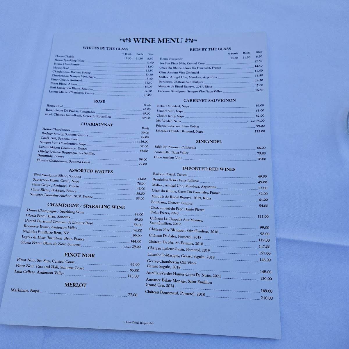 Le Chalet Basque Restaurant меню