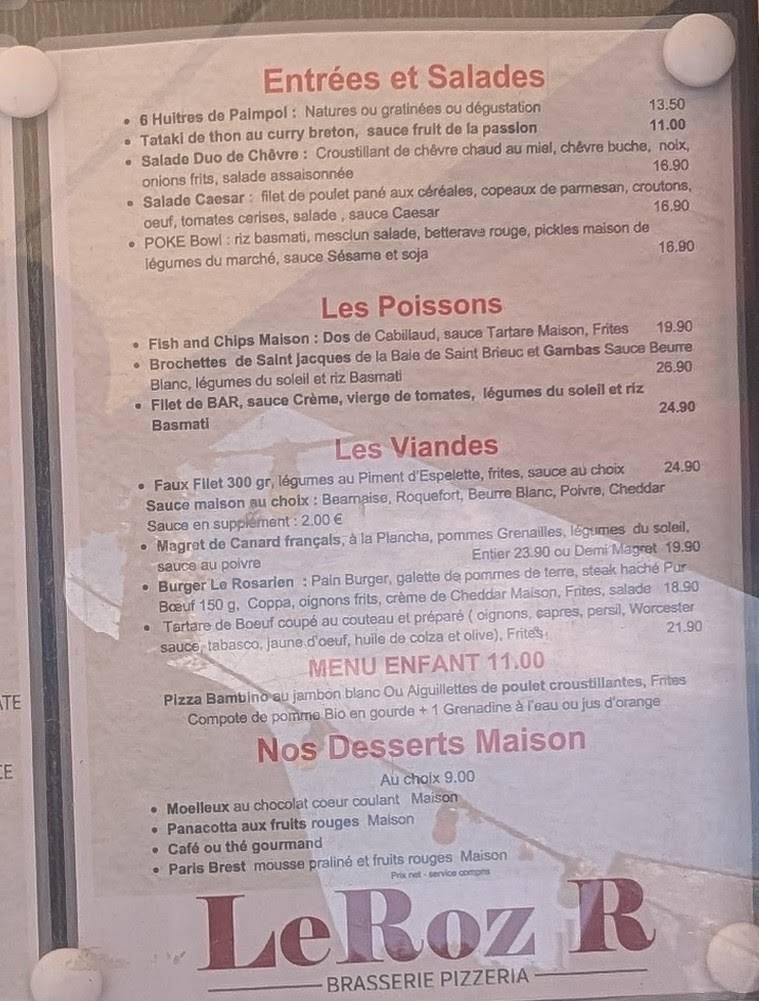 Le Roz R меню