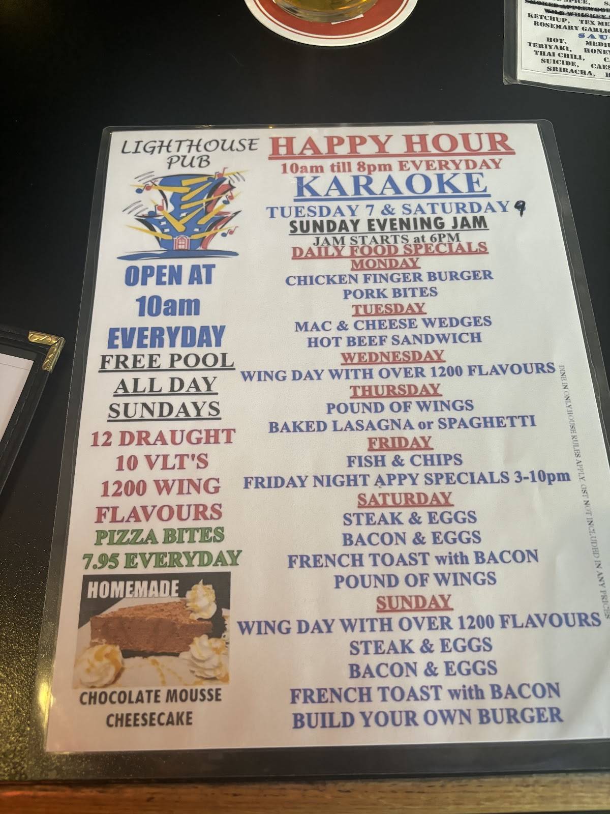 Lighthouse Pub меню