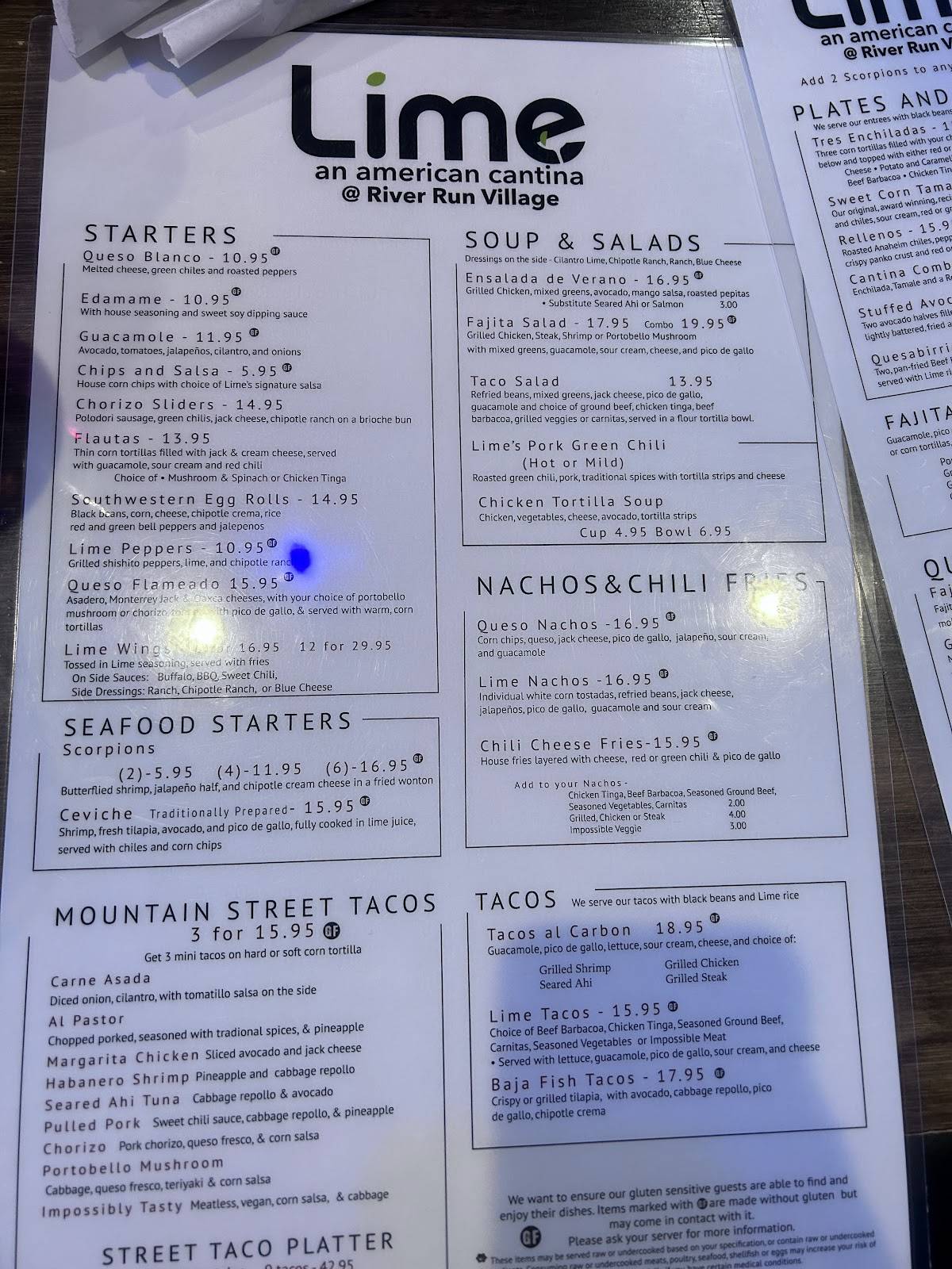 Lime - An American Cantina меню