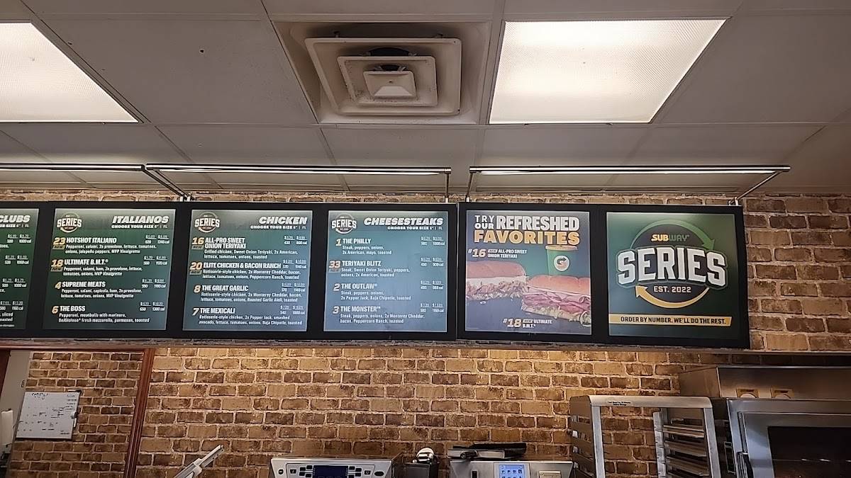 Subway меню