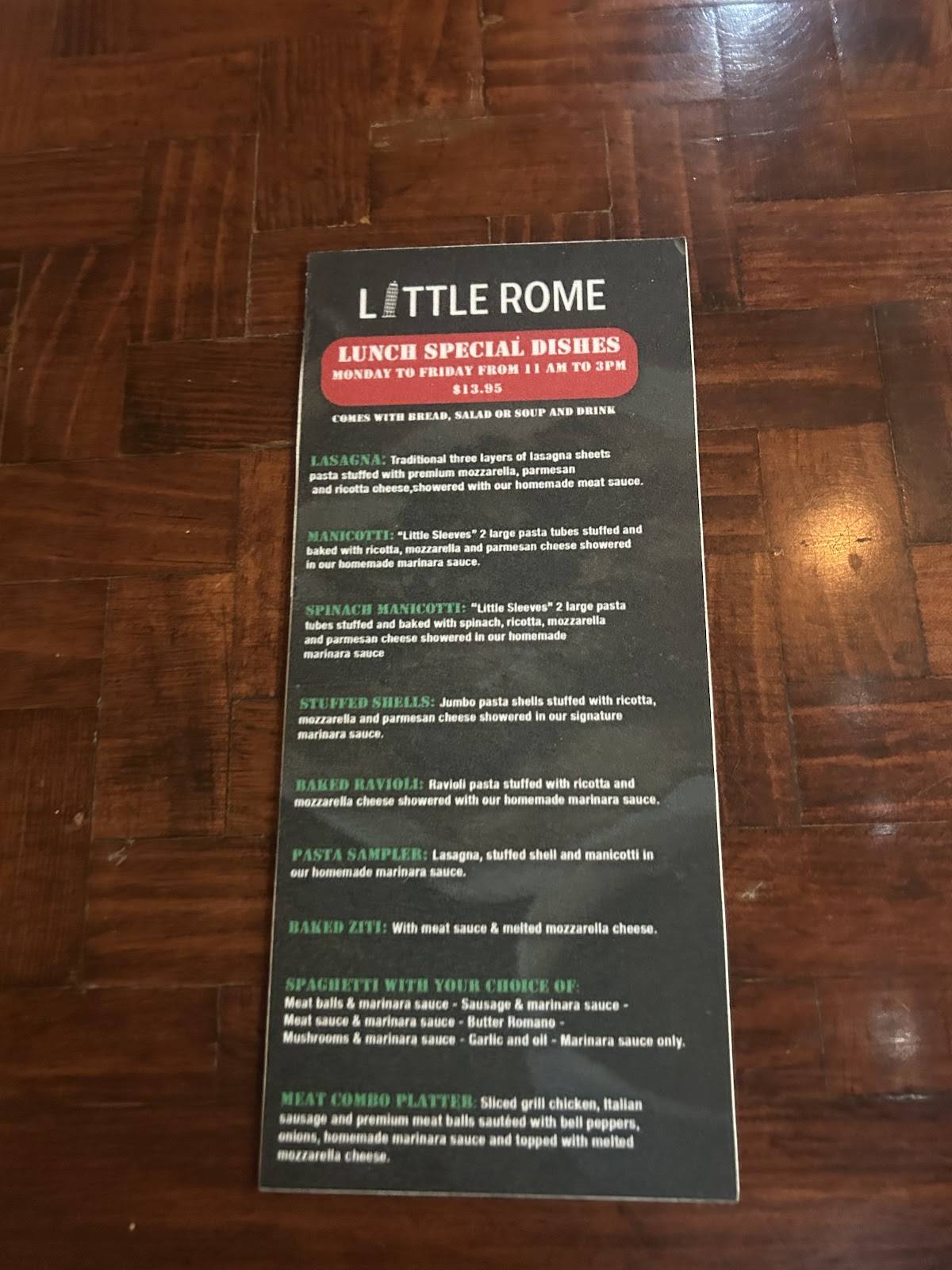 Little Rome Restaurant & Pizza меню