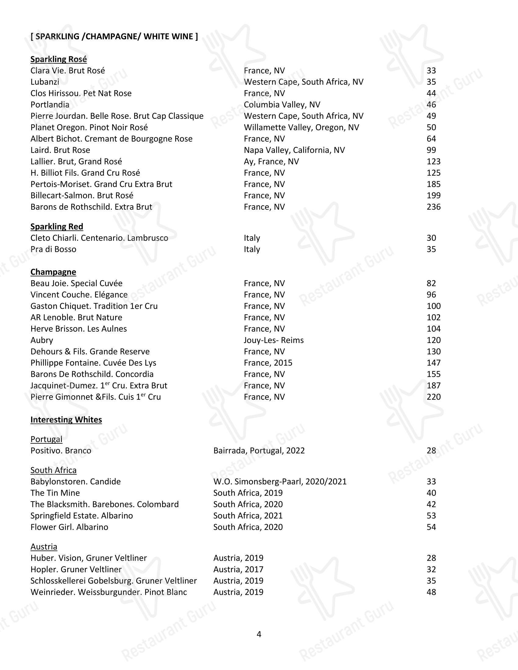 Local 463 в Риджленде - Wine Menu