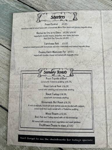 The Smugglers Inn меню