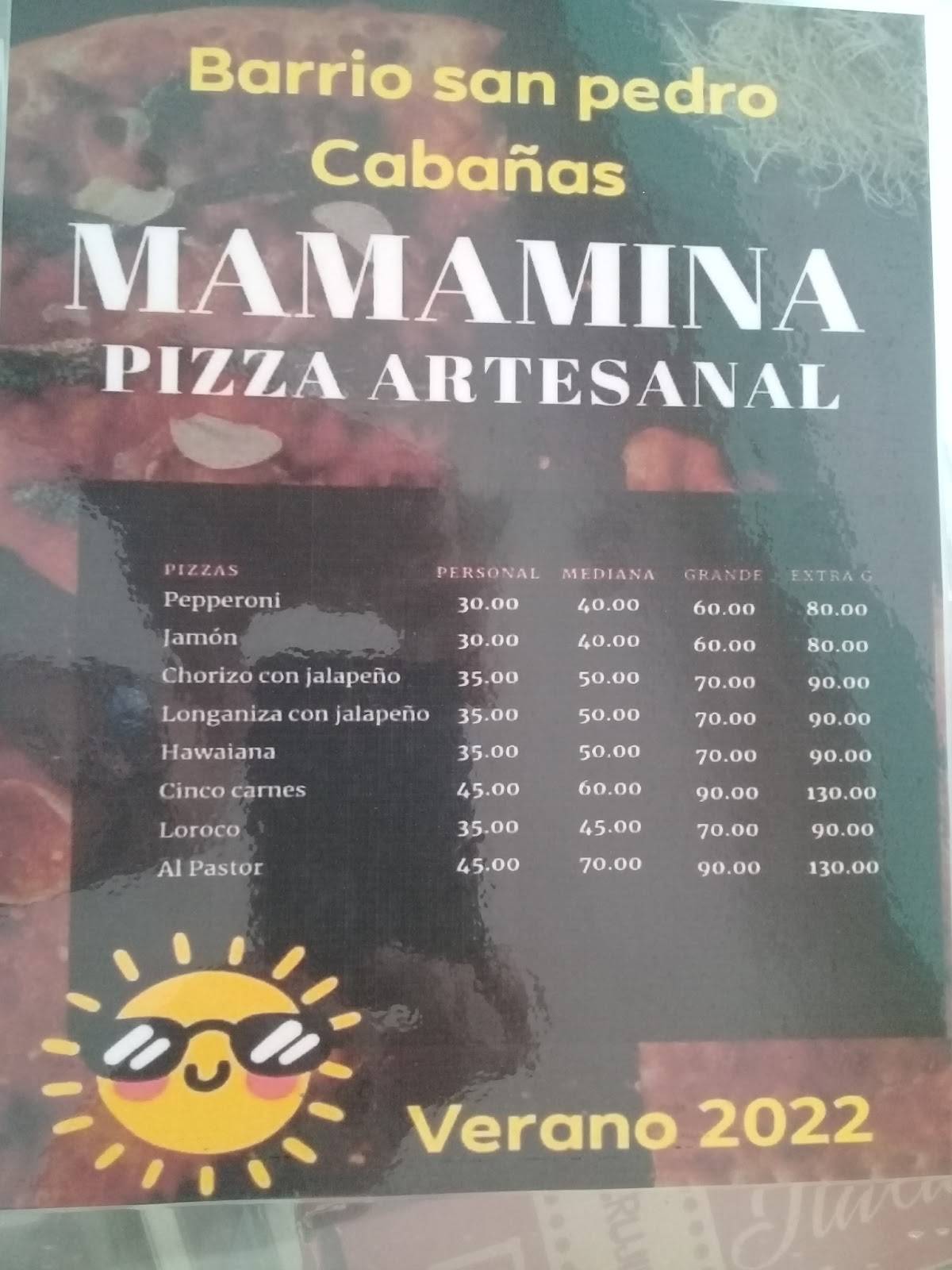 MAMAMINA Pizzas меню