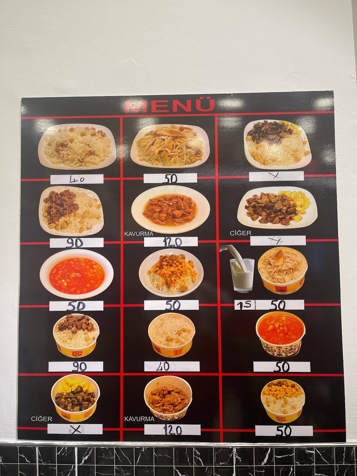 Kent pilavcı меню