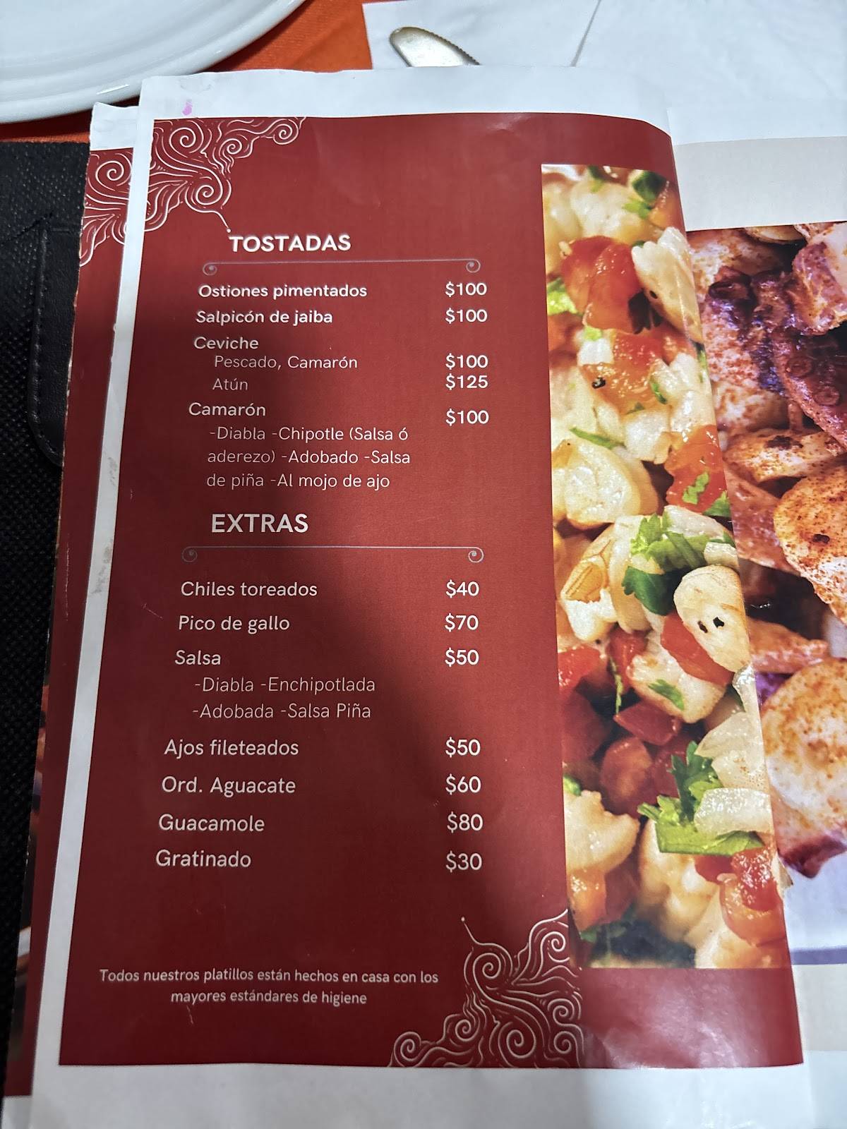 MARISCOS DON NICO PACHUCA меню
