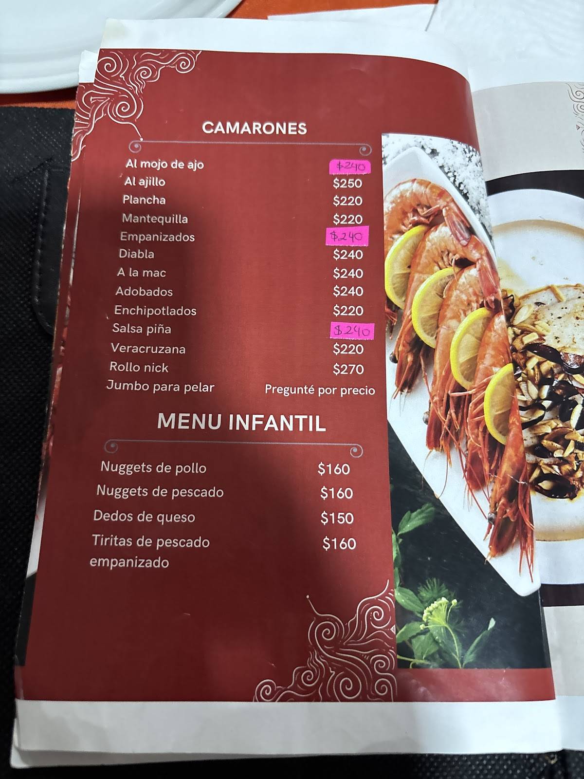 MARISCOS DON NICO PACHUCA меню
