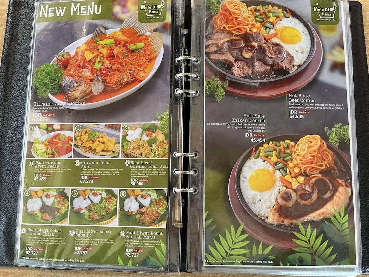 MELODI RASA Resto меню