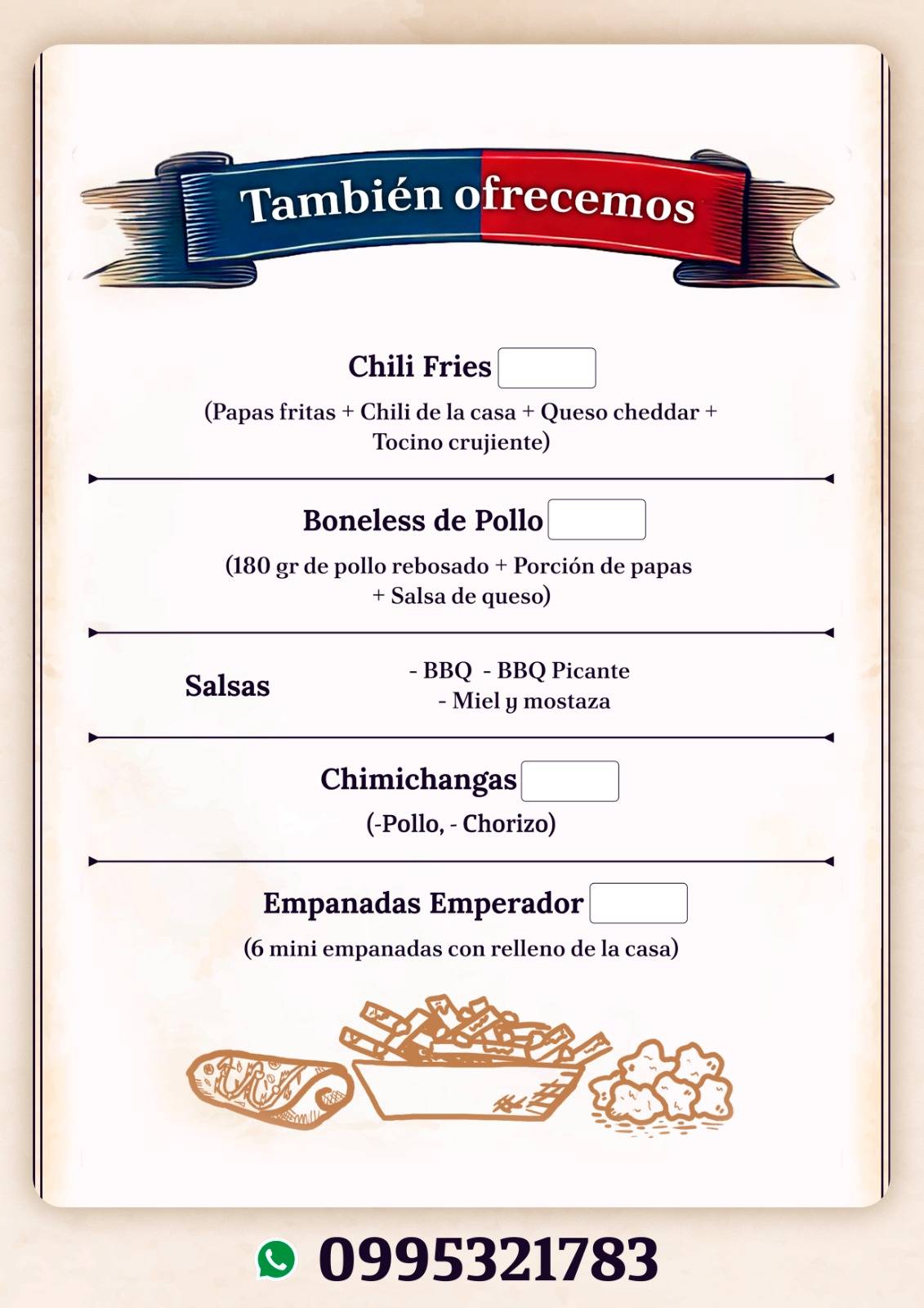 MON CHERI RIOBAMBA меню