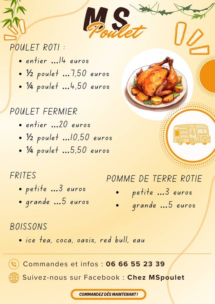MS POULET меню