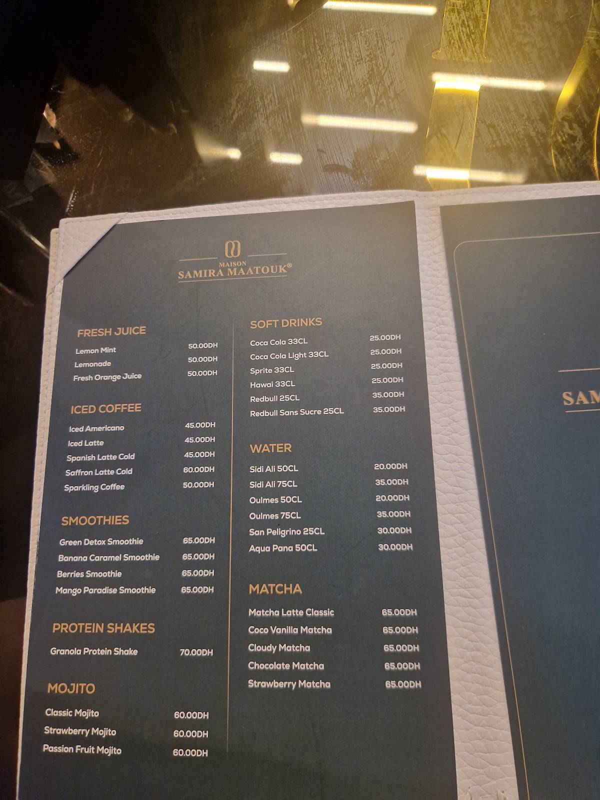 Maison Samira Maatouk меню