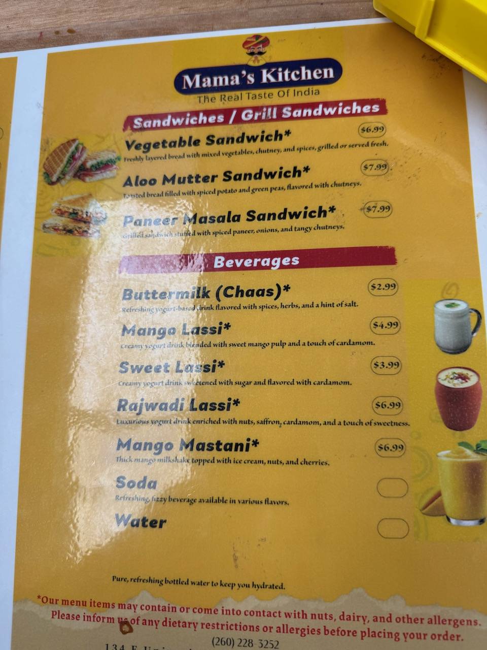 Mama's Kitchen меню