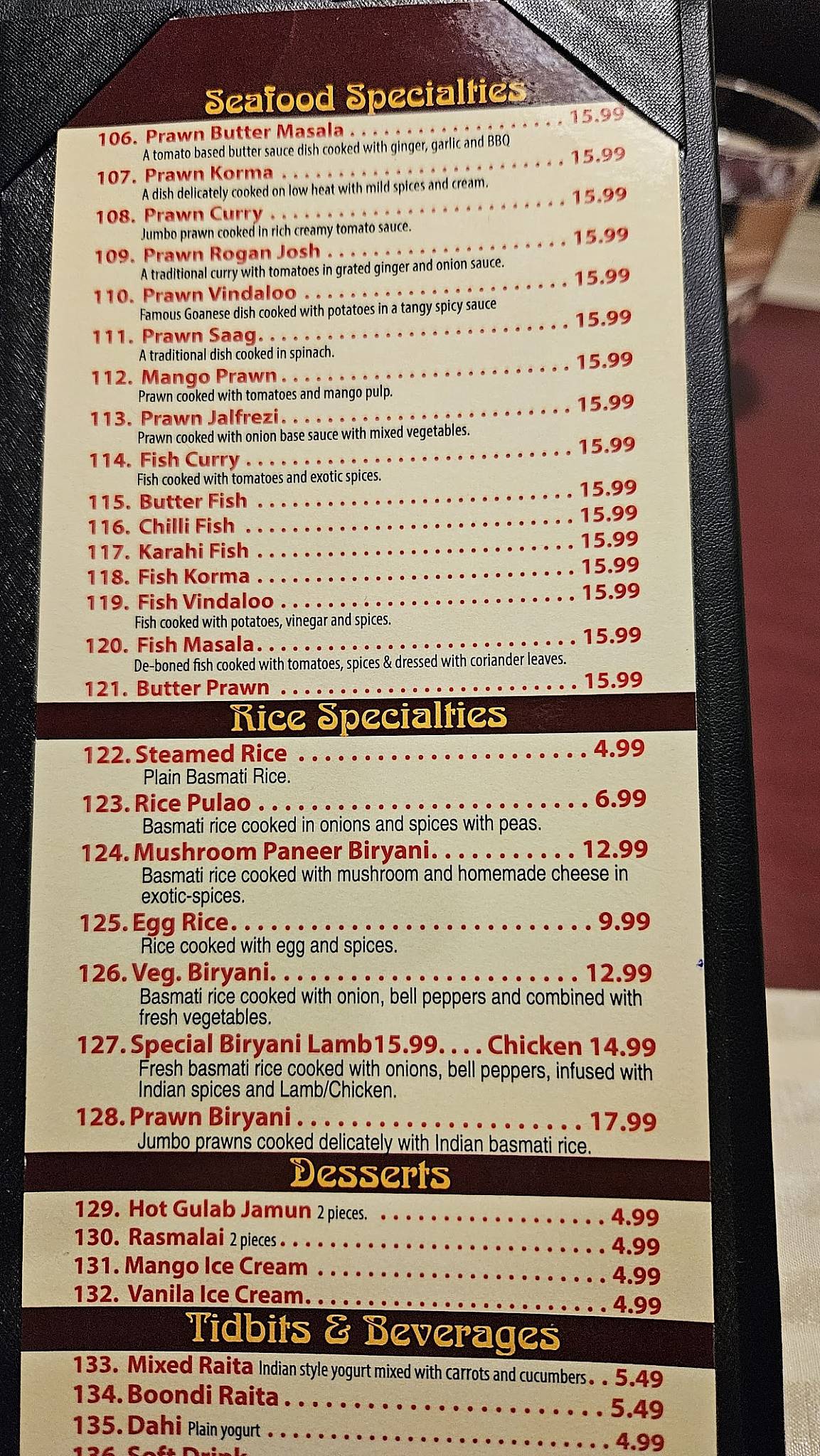 Maple Leaf Indian Cuisine меню