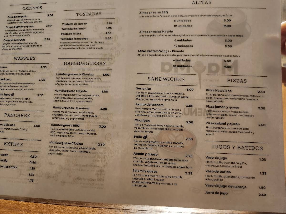 MayMa Cafeteria меню