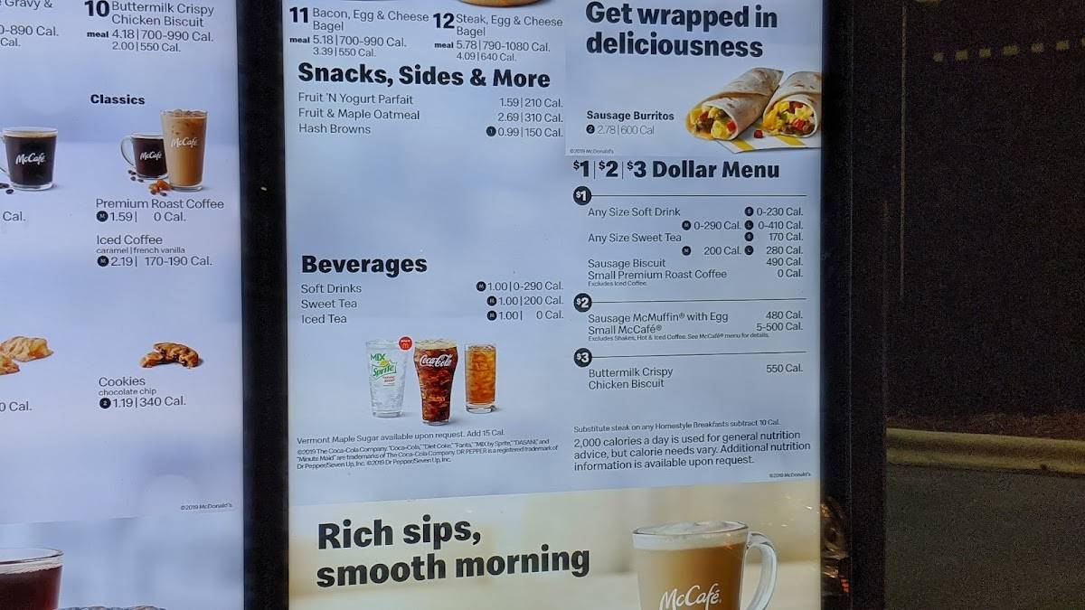 McDonald's меню