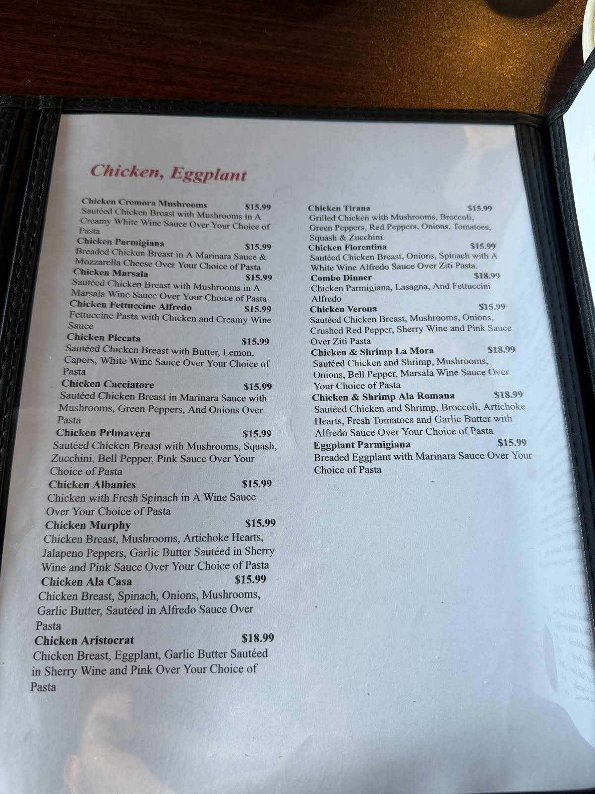 Joe's Italian Ristorante меню