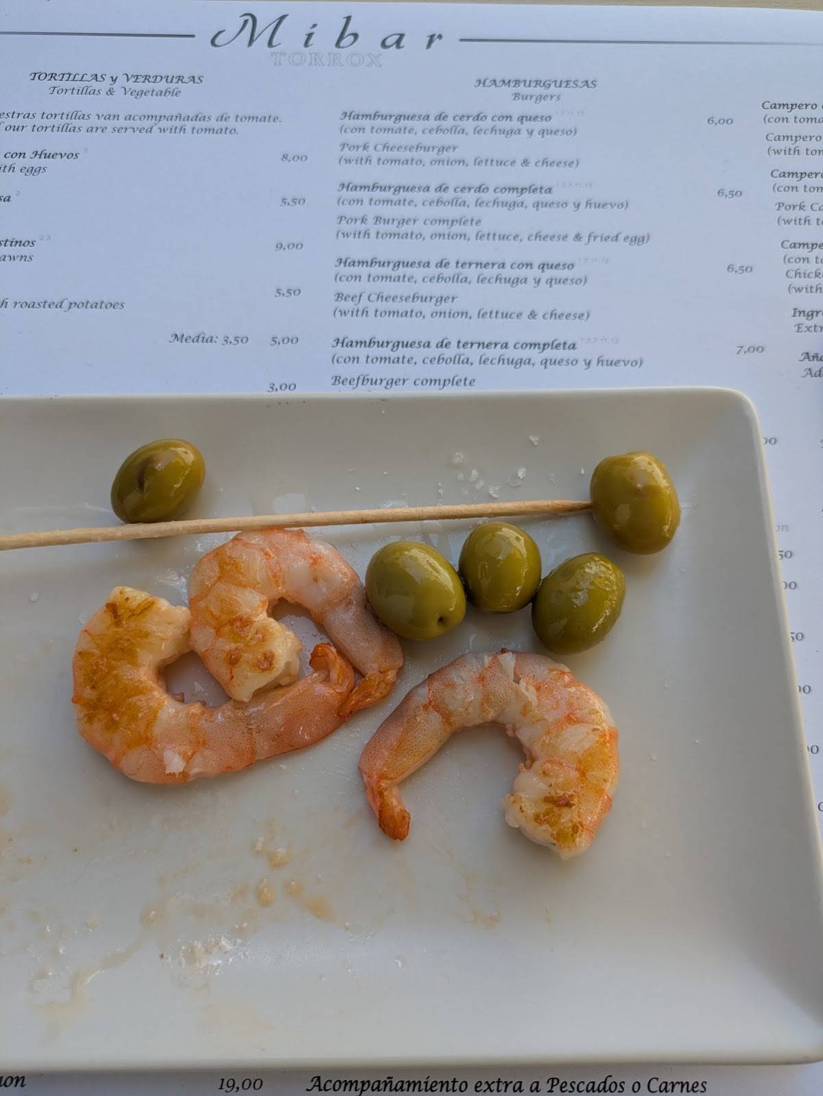 Mibar меню