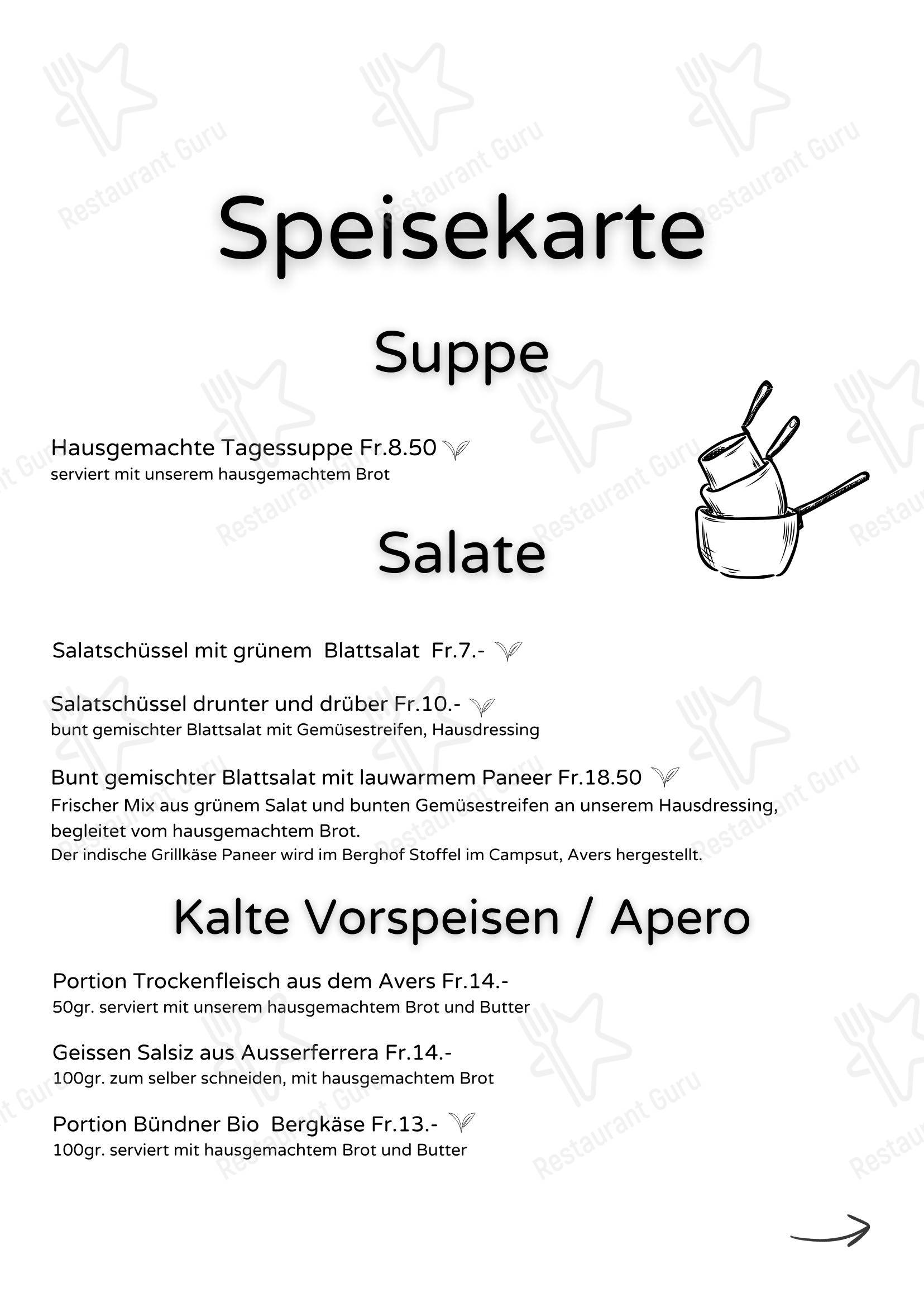 Mini Bäckerei в Иннерферрере - 菜单