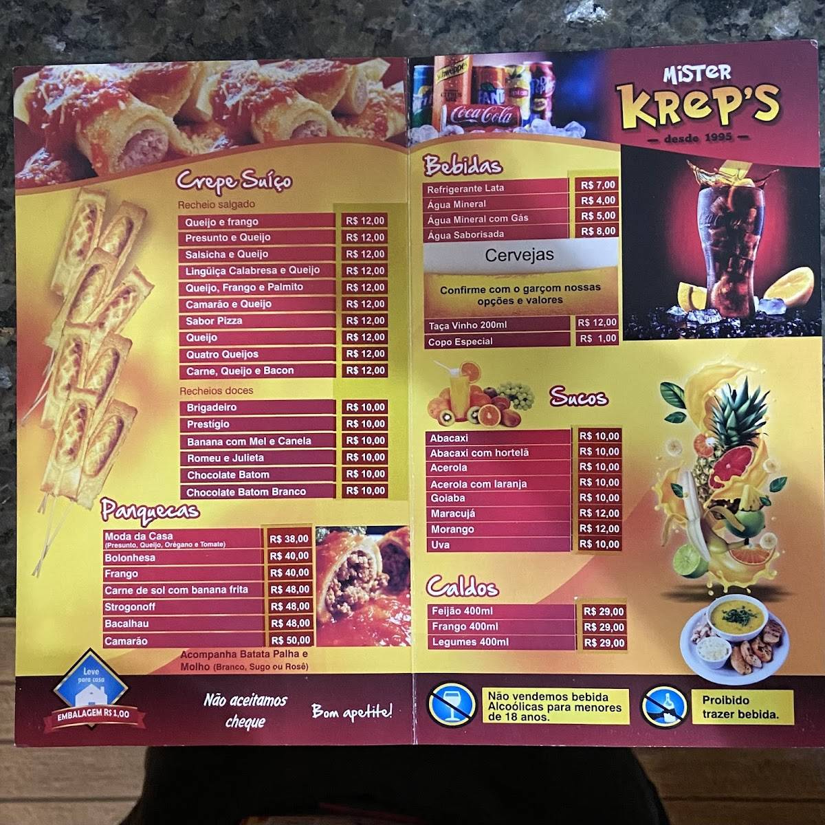 Mister Krep's меню
