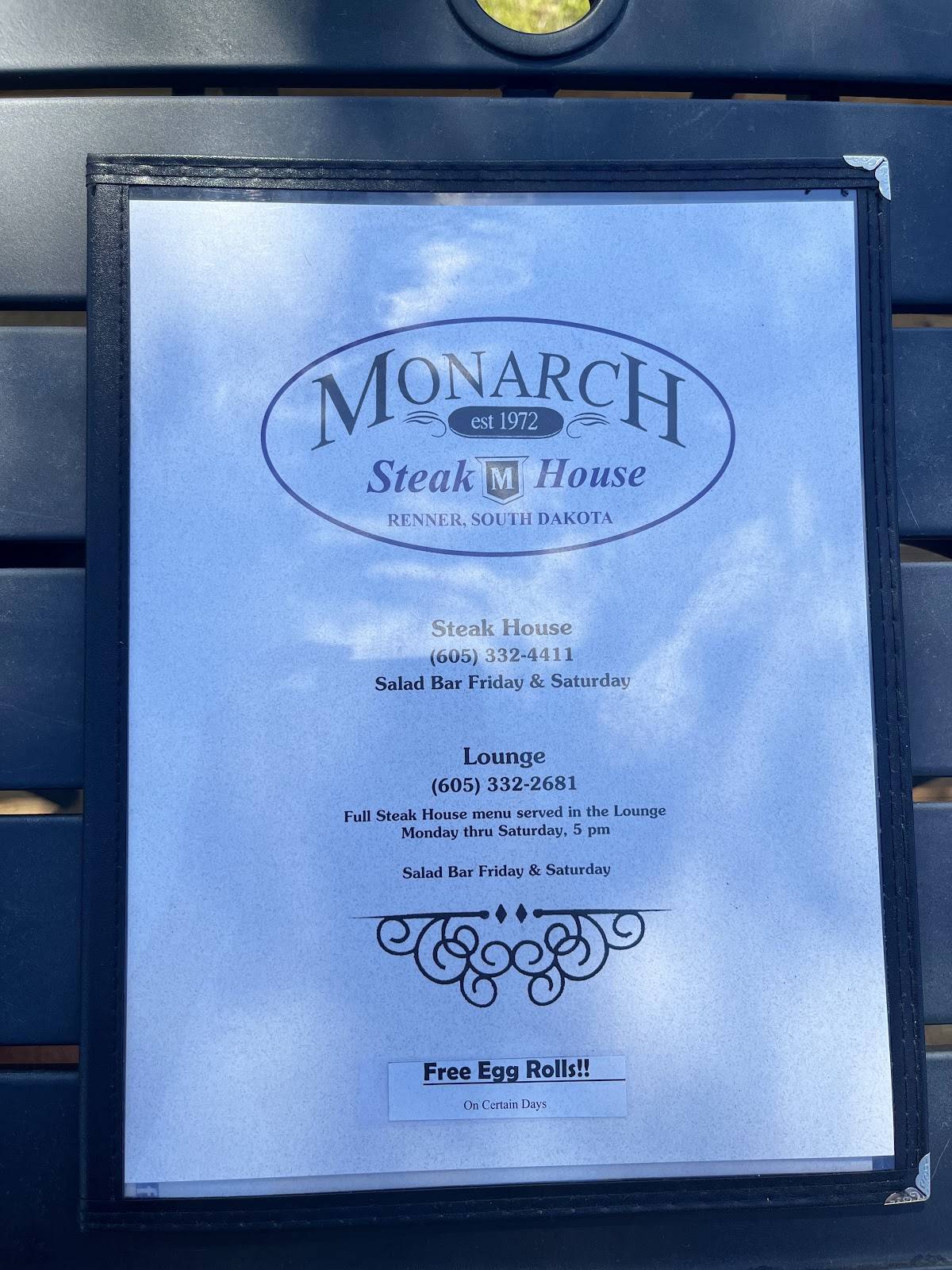 Monarch Steak House & Lounge меню