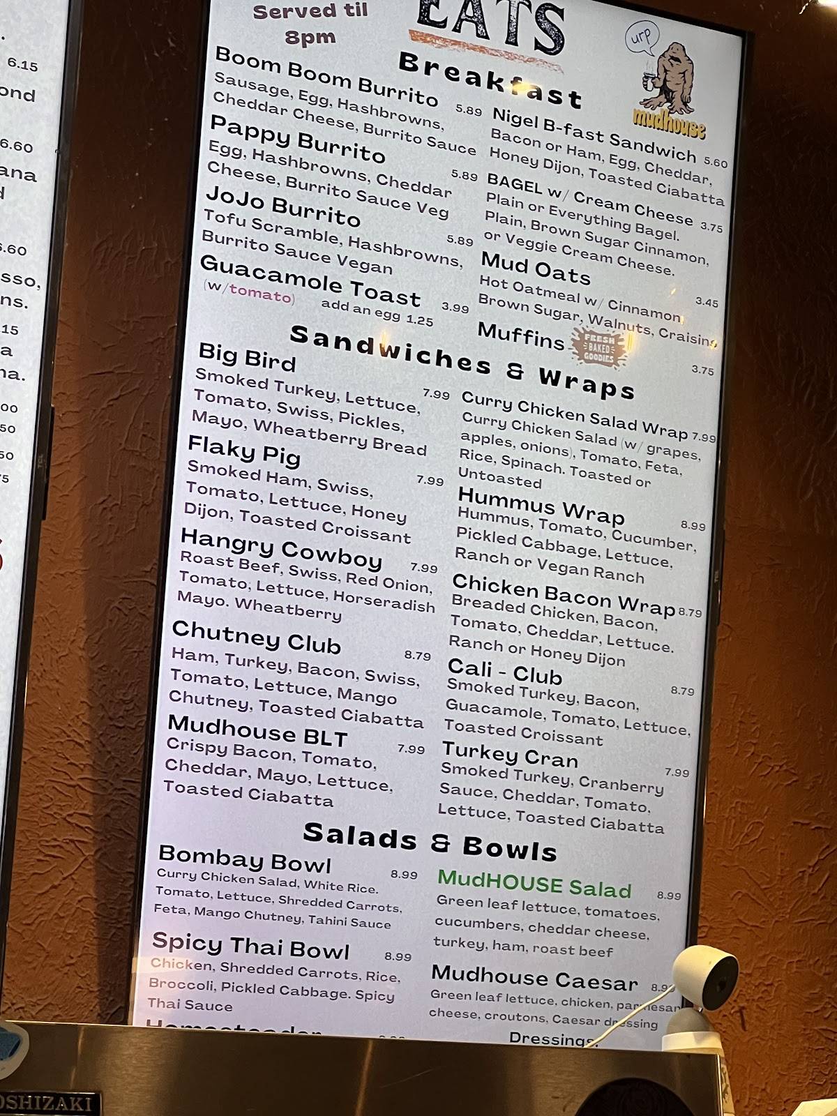 Mudhouse Coffee Springfield меню
