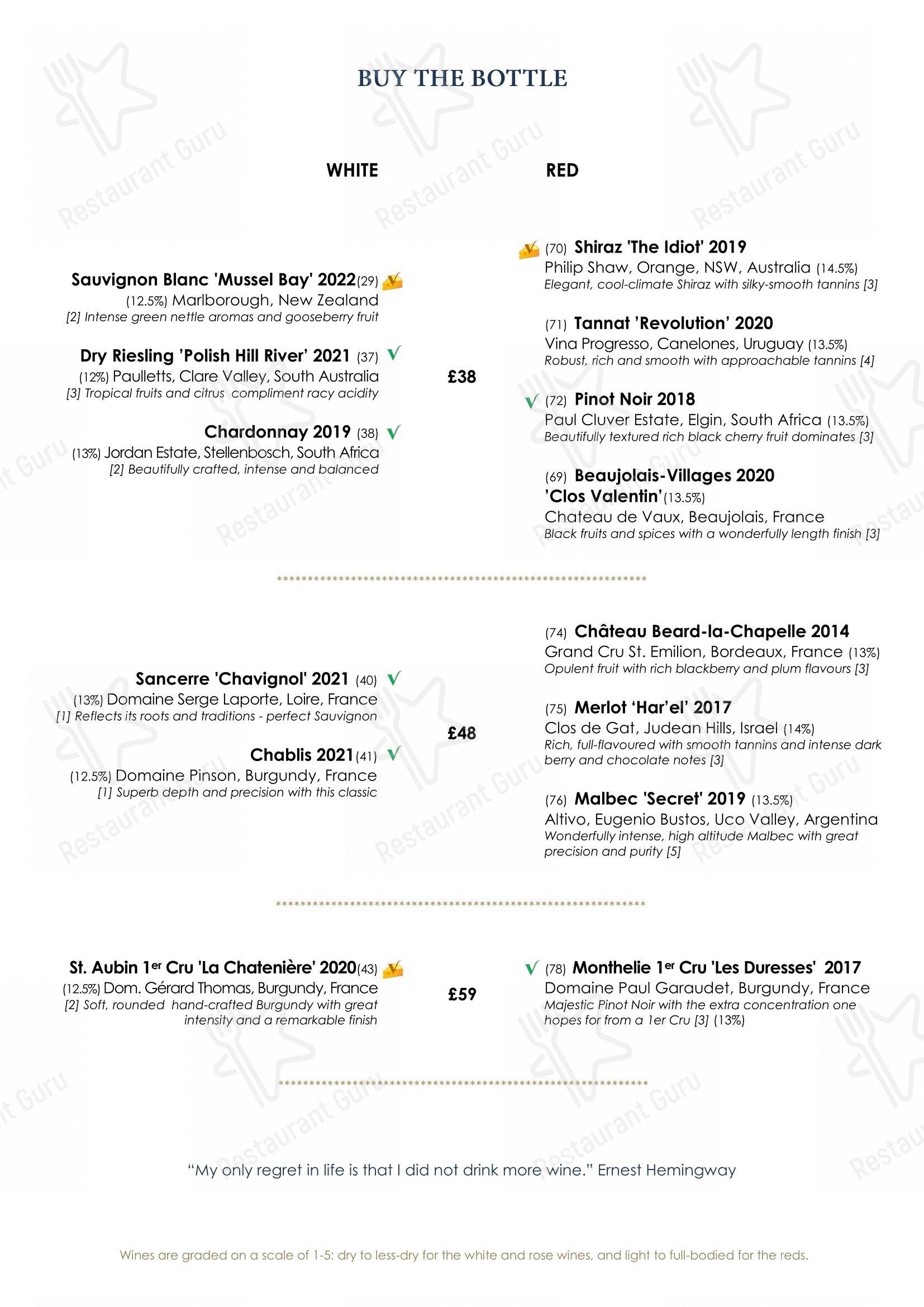 Lunch Menu ресторана Mullion Cove Hotel Cornwall