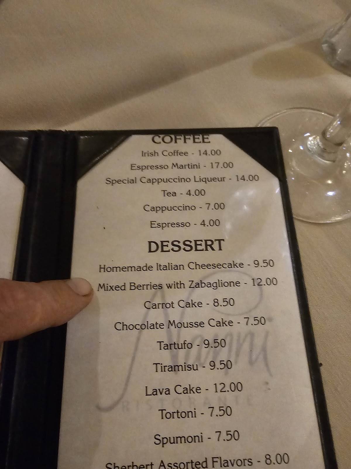 Nanni Ristorante меню