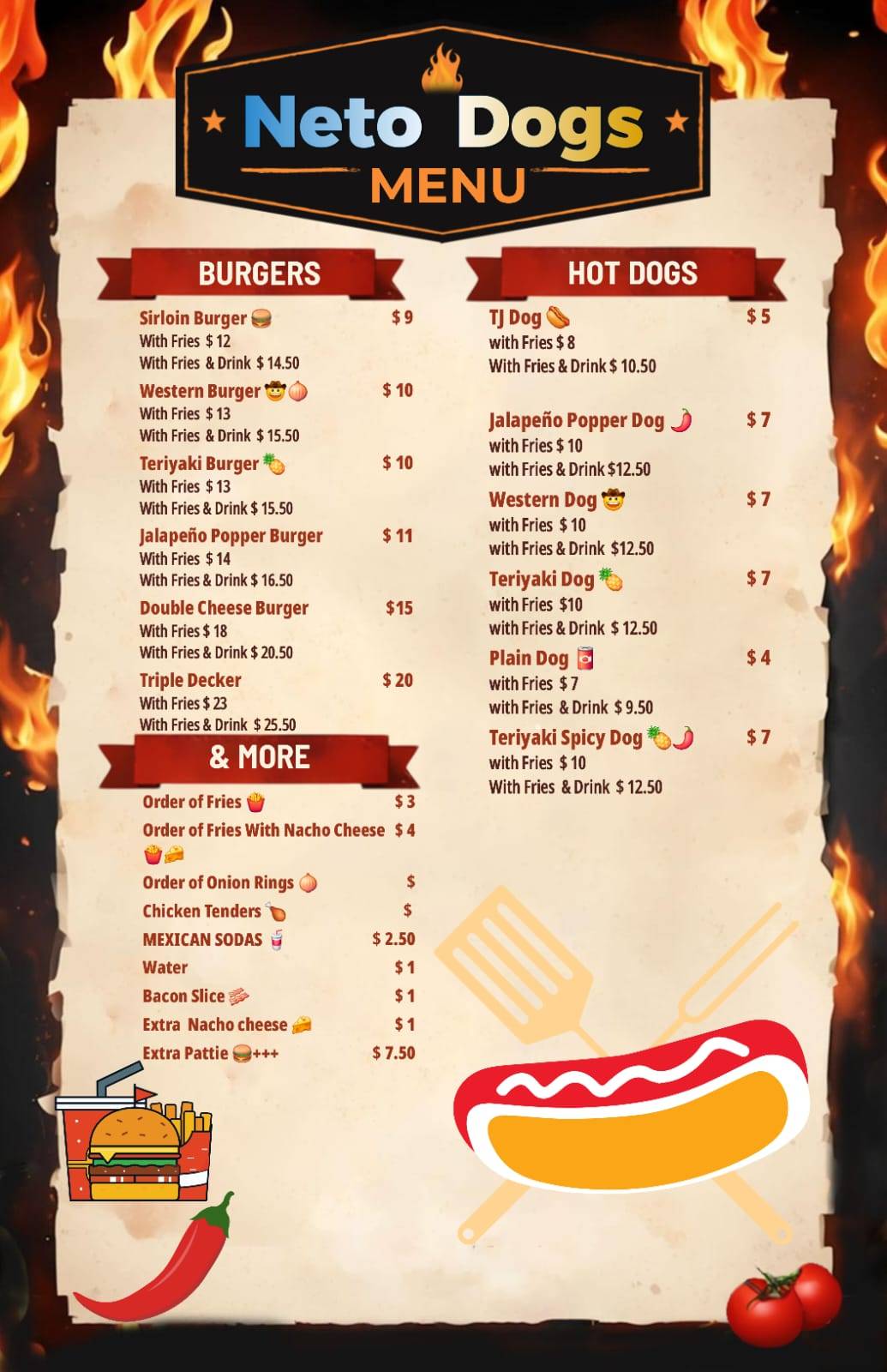 Neto Dogs меню