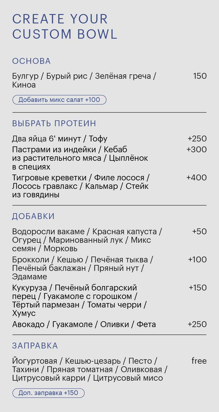 Nothing Fancy меню