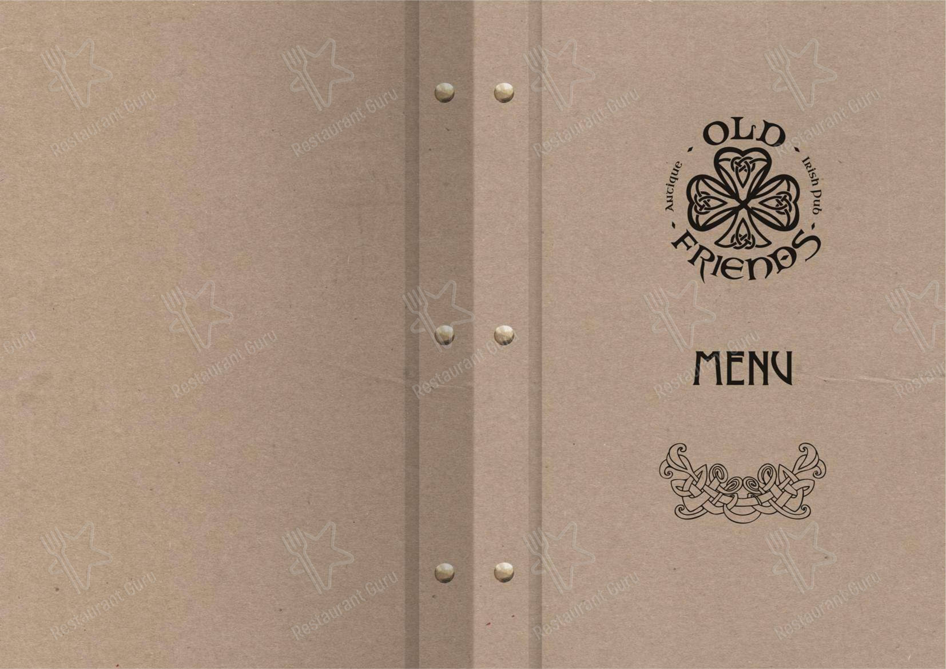 Меню Old Friends - блюда и напитки