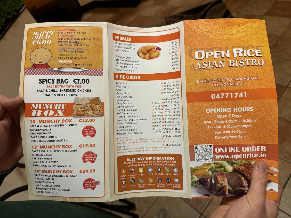 Open Rice Asian Bistro меню