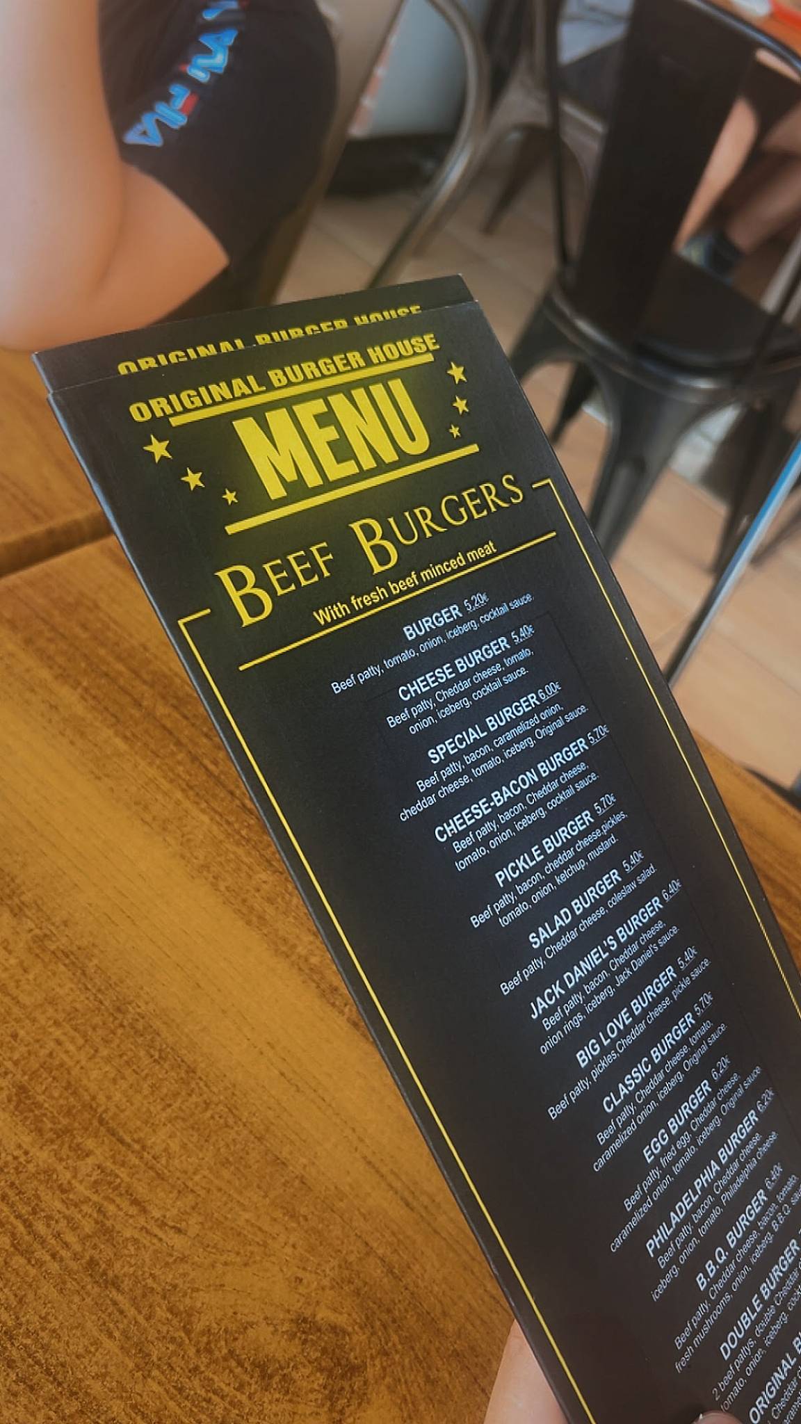 Original Burger House меню