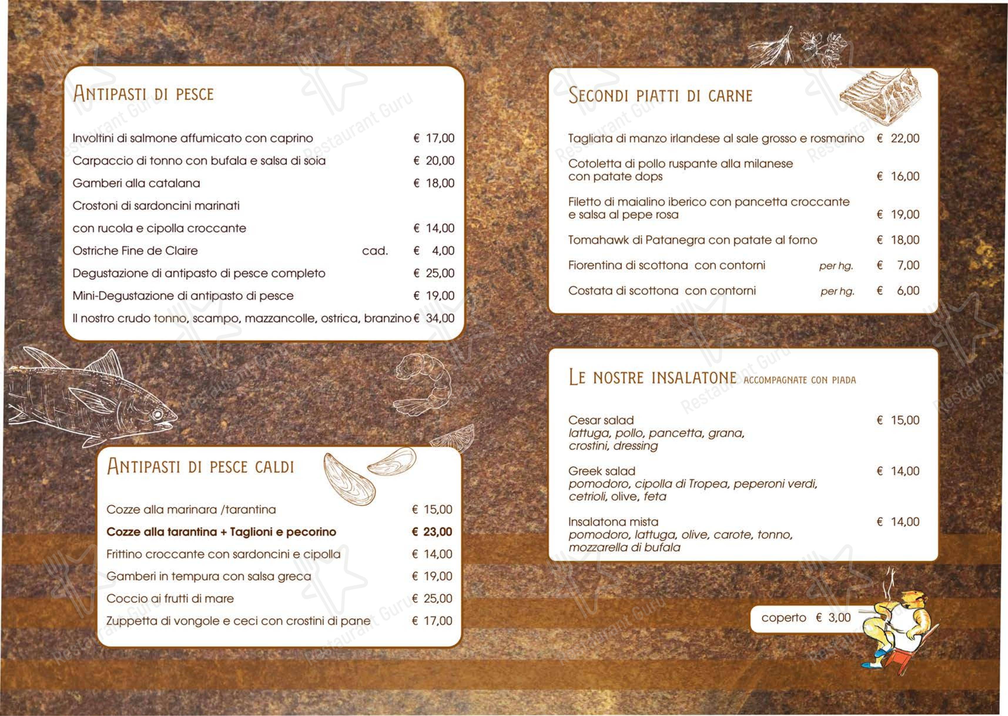 Меню пиццерии Osteria E... Pataca в Римини