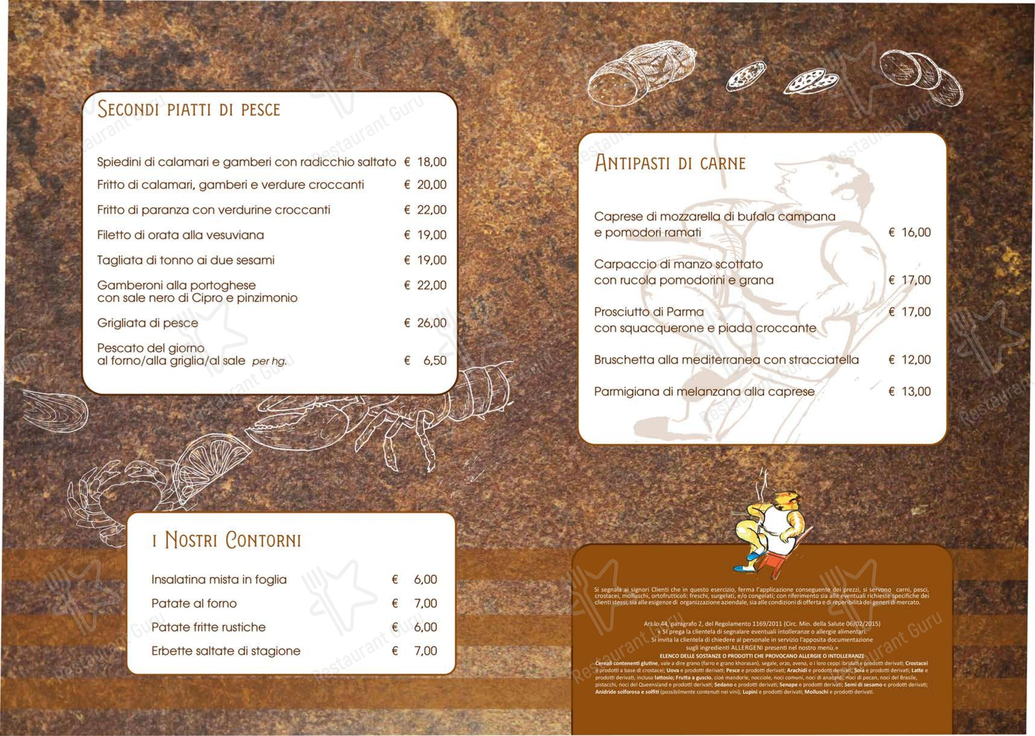 Меню пиццерии Osteria E... Pataca - Меню