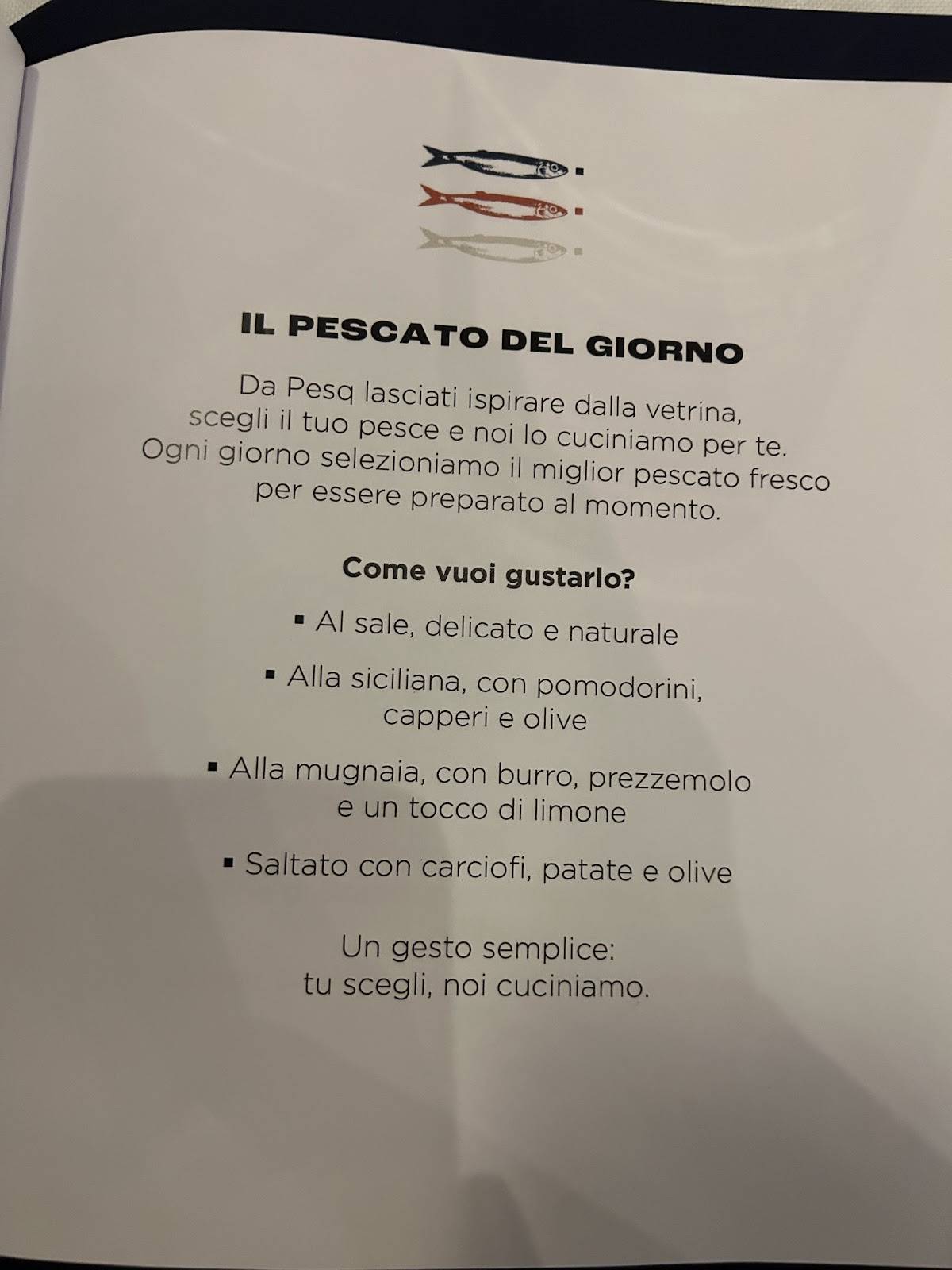 PESQ - Ristorante Pesce Milano Isola меню