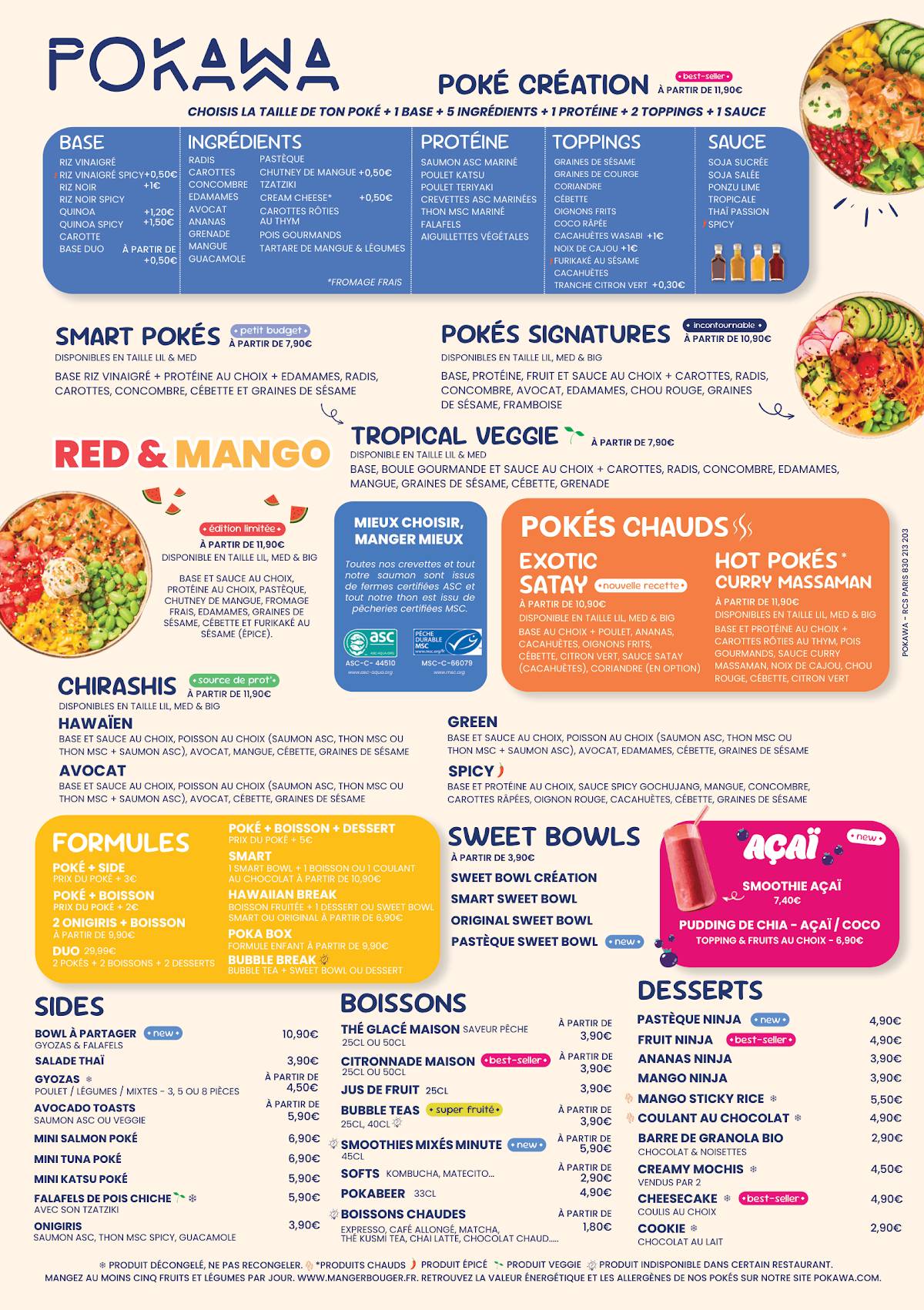POKAWA Poké bowls меню