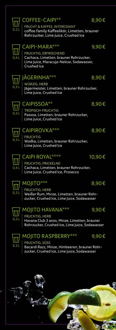 Weekend Cocktailbar меню