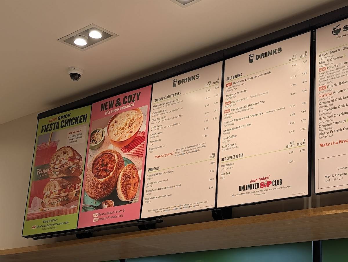 Panera Bread меню
